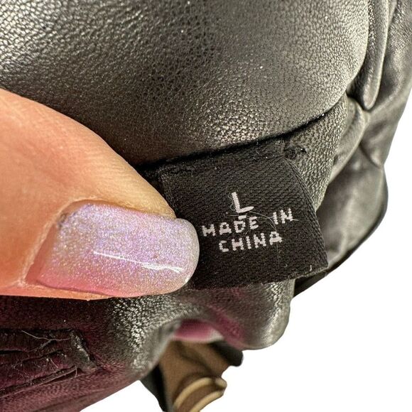 Roundtree Yorke Lambskin Leather Jacket Black Full Zip Collared Mens Size Large - Picture 14 of 15